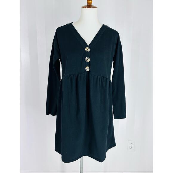 ASOS Women’s Black Fit & Flare Oversized Dress Sz 2 - Picture 1 of 9